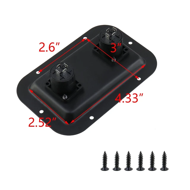 Alt view image 4 of 5 - Speaker Jack Plate Audio Dual Speakon Plates 5.35"x3.5", 2PCS Iron Construction, Screws Included, for Guitar Speaker Cabinets, Easy Mount