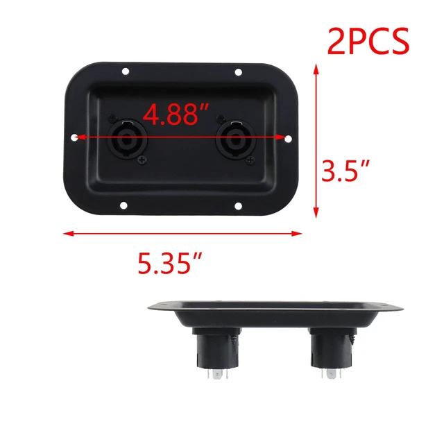 Alt view image 5 of 5 - Speaker Jack Plate Audio Dual Speakon Plates 5.35"x3.5", 2PCS Iron Construction, Screws Included, for Guitar Speaker Cabinets, Easy Mount