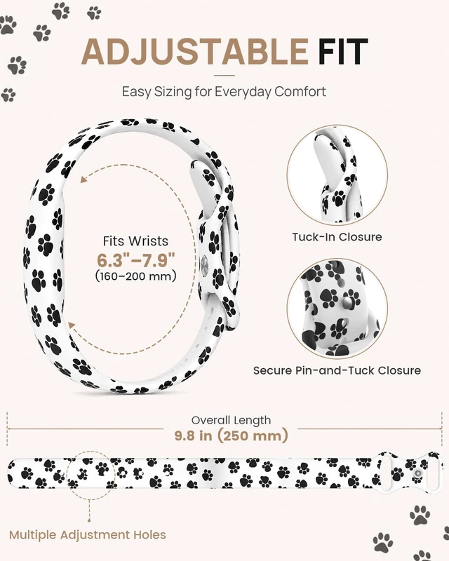 Alt view image 5 of 7 - Printed Silicone Band Compatible with Google Fitbit Air Band for Women Soft Adjustable Replacement Wristband, Cute Floral Leopard Paw Butterfly Pattern Waterproof Strap for Fit bit Air, Daily Wear
