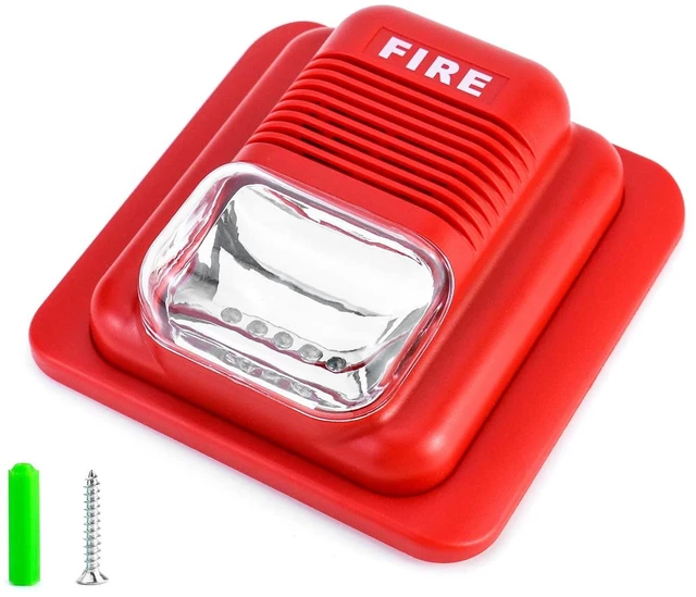 Main image of Fire Alarm, 12 / 24V DC Wired Sound and Light Fire Alarm Warning Strobe Siren Horn, Security System Sensor