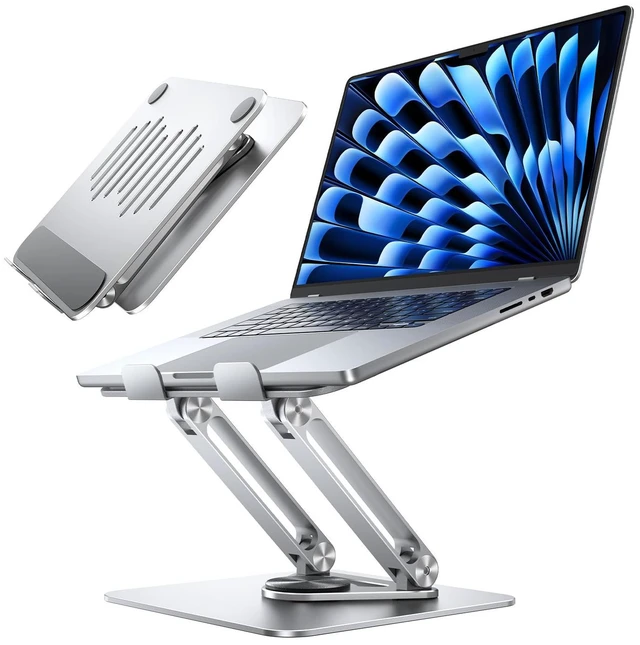 Main image of Adjustable Laptop Stand for Desk, 360° Rotating Foldable Protable Laptop Riser Holder, Ergonomic Design Computer Notebook Stand Holder for MacBook Pro Air/Dell/HP 10-17.3"