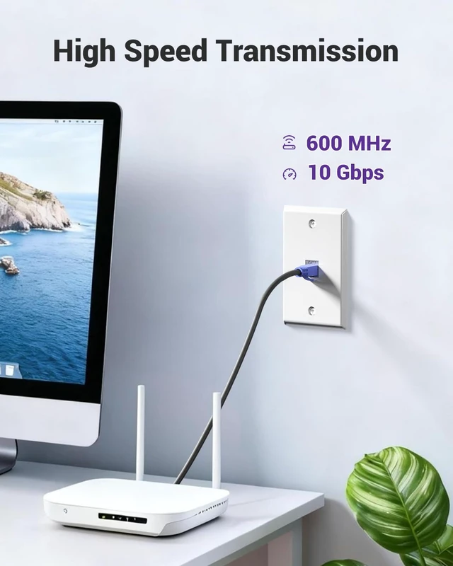 Alt view image 2 of 7 - CAT7 Shielded Ethernet Wall Plate 10Gbps with Bracket, Silver 2-Pack UL Listed for Safety, 10Gbps Shielded Keystone Coupler, Bracket with Alignment Holes for Easy Installation, PoE Support