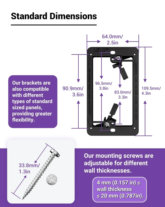 Alt view image 6 of 7 - CAT7 Shielded Ethernet Wall Plate 10Gbps with Bracket, Silver 2-Pack UL Listed for Safety, 10Gbps Shielded Keystone Coupler, Bracket with Alignment Holes for Easy Installation, PoE Support