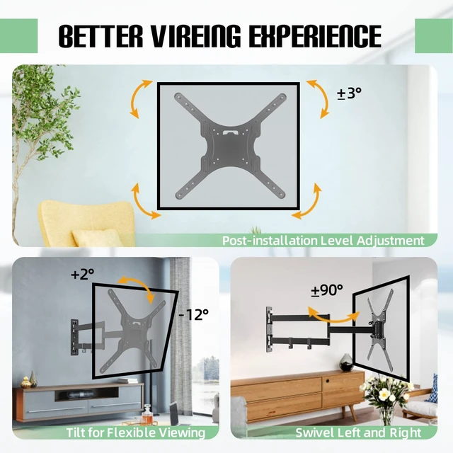 Alt view image 3 of 6 - MP-L28-400 Long Arm Full Motion TV Wall Bracket with 28 inch Extension Articulating Arm Fits Screen Sizes 23 to 55 Inch VESA 400x400mm Compatible (28" Extension 19" to 55" TV)