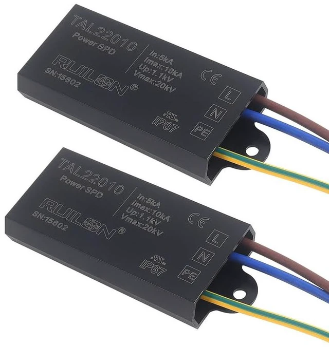 Main image of LED Surge Protective Device, 2 Pcs Power Surge Protector for Lightning Protection, Surge Arrester for Indoor and Outdoor Lighting(110-277 VAC)