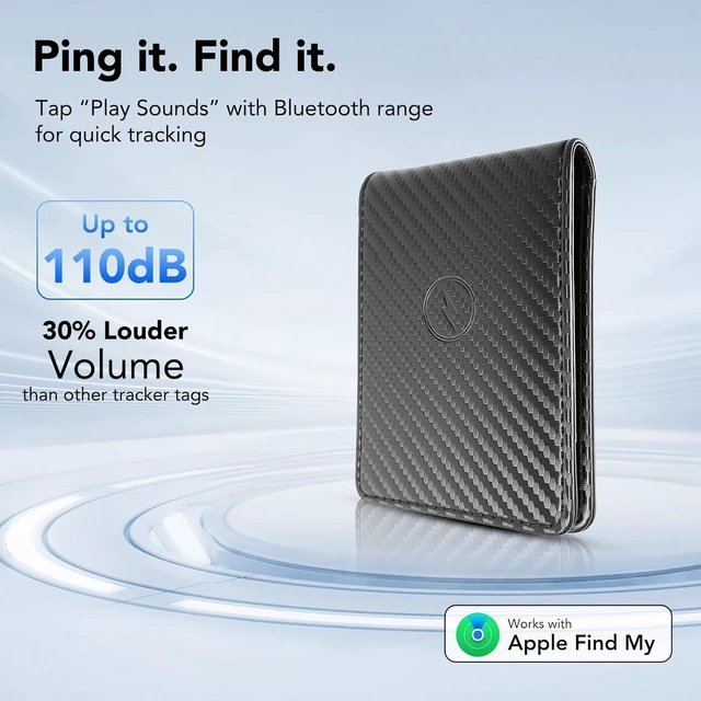 Alt view image 3 of 7 - Smart Wallet for Men, Bulit-in Tracker Tag Works with Apple Find My(iOS Only), RFID Blocking, Rechargeable Wirelessly Wallet Tracker, Mens Wallets with GPS Tracker