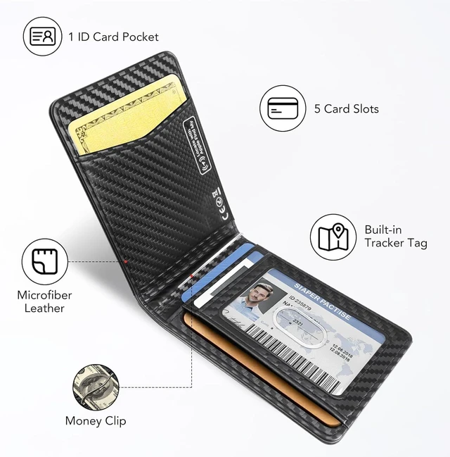 Alt view image 7 of 7 - Smart Wallet for Men, Bulit-in Tracker Tag Works with Apple Find My(iOS Only), RFID Blocking, Rechargeable Wirelessly Wallet Tracker, Mens Wallets with GPS Tracker