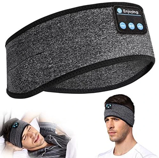 Main image of Sleep Headband, Bluetooth Headphones for Sleeping with Noise Cancelling, Thin Speakers, 1 Count, Black&Grey, Hairband, Unisex, for Sleep, Workout, Yoga, Travel, Insomnia, Leisure