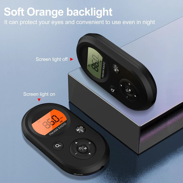 Alt view image 4 of 6 - MI01 Rechargeable Mini AM FM Pocket Radio, Digital AM FM Receiver Excellent Reception, Clear LCD Display, Station preset, 14H Long Battery Life, Stereo Earphone for Walking Jogging Meeting