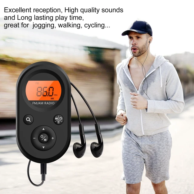 Alt view image 5 of 6 - MI01 Rechargeable Mini AM FM Pocket Radio, Digital AM FM Receiver Excellent Reception, Clear LCD Display, Station preset, 14H Long Battery Life, Stereo Earphone for Walking Jogging Meeting