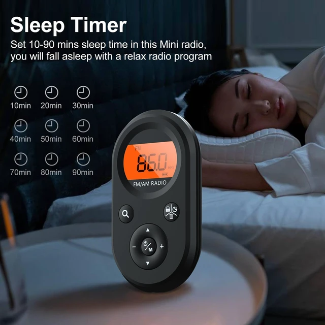 Alt view image 6 of 6 - MI01 Rechargeable Mini AM FM Pocket Radio, Digital AM FM Receiver Excellent Reception, Clear LCD Display, Station preset, 14H Long Battery Life, Stereo Earphone for Walking Jogging Meeting