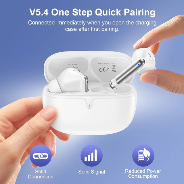 Alt view image 2 of 7 - for iPhone 17 Pro Max Wireless Earbuds, Bluetooth Headphones for iPhone 17e 16e/17/16/15/14/13/12/11/Pro/Max Wireless Ear Buds Earphone, 60Hrs Playtime Stereo, Hi-Fi, Noise Cancelling, IP7 Waterproof