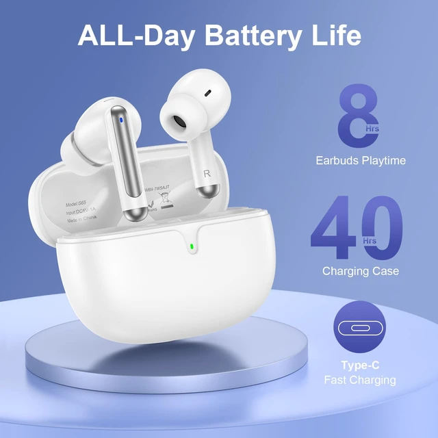 Alt view image 5 of 7 - for iPhone 17 Pro Max Wireless Earbuds, Bluetooth Headphones for iPhone 17e 16e/17/16/15/14/13/12/11/Pro/Max Wireless Ear Buds Earphone, 60Hrs Playtime Stereo, Hi-Fi, Noise Cancelling, IP7 Waterproof
