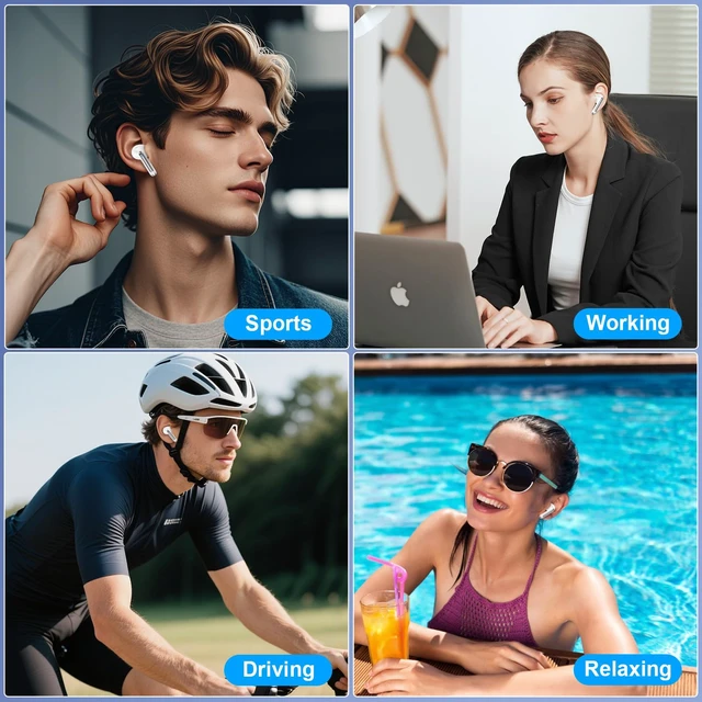 Alt view image 7 of 7 - for iPhone 17 Pro Max Wireless Earbuds, Bluetooth Headphones for iPhone 17e 16e/17/16/15/14/13/12/11/Pro/Max Wireless Ear Buds Earphone, 60Hrs Playtime Stereo, Hi-Fi, Noise Cancelling, IP7 Waterproof