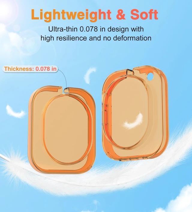 Alt view image 5 of 7 - Case for Nothing Headphone 1,2IN1 Clear TPU Ear Cups Cover & PC Headband Cover, Shell Covers Replacement Shockproof/Washable/Dust-Proof/Scratch-Resistant for Men Women(Clear Orange)