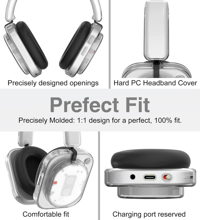 Alt view image 6 of 7 - Case for Nothing Headphone 1,2IN1 Clear TPU Ear Cups Cover & PC Headband Cover, Shell Covers Replacement Shockproof/Washable/Dust-Proof/Scratch-Resistant for Men Women (Clear)