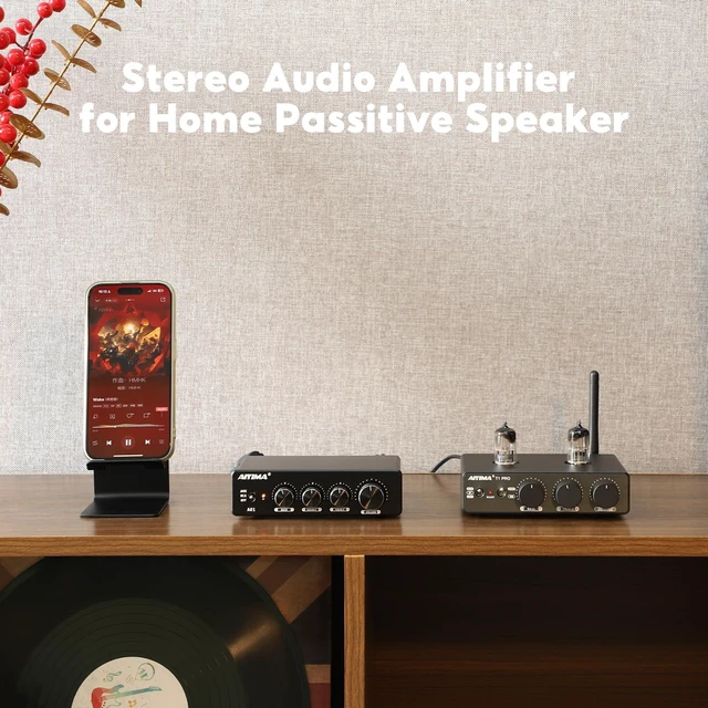 Alt view image 7 of 7 - A01 2 Channel Stereo Amplifier TPA3116 100W*2 with SUB Out With Treble Bass Mini Home Audio Component Amplifier Class D Integrated Amp for 2.0/2.1 Home Bookshelf Passive Speaker
