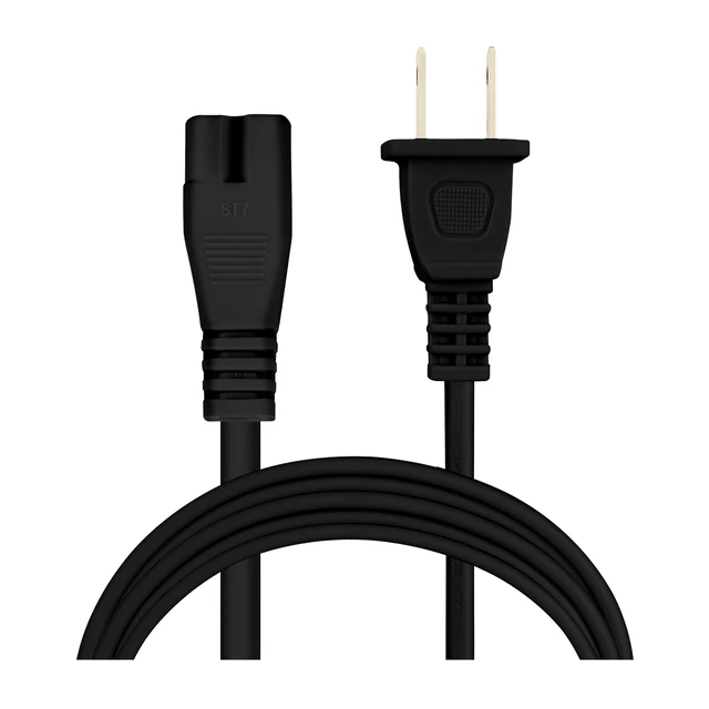 Alt view image 2 of 7 - Extra Long 25-Foot Polarized Power Cord Compatible with Select Vizio, Insignia, JVC TV LED Smart Screens and Vizio Sound Systems and Many Other Electronics - 2-Prong AC Wall Plug (Black, 25-Foot)
