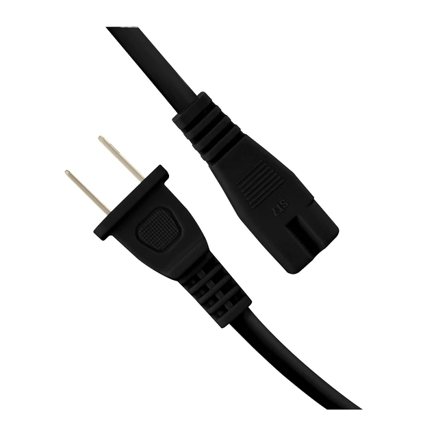 Alt view image 4 of 7 - Extra Long 25-Foot Polarized Power Cord Compatible with Select Vizio, Insignia, JVC TV LED Smart Screens and Vizio Sound Systems and Many Other Electronics - 2-Prong AC Wall Plug (Black, 25-Foot)