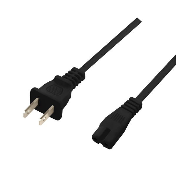 Alt view image 5 of 7 - Extra Long 25-Foot Polarized Power Cord Compatible with Select Vizio, Insignia, JVC TV LED Smart Screens and Vizio Sound Systems and Many Other Electronics - 2-Prong AC Wall Plug (Black, 25-Foot)