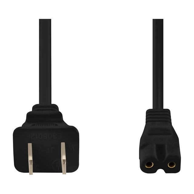 Alt view image 3 of 7 - Extra Long 25-Foot Polarized Power Cord Compatible with Select Vizio, Insignia, JVC TV LED Smart Screens and Vizio Sound Systems and Many Other Electronics - 2-Prong AC Wall Plug (Black, 25-Foot)