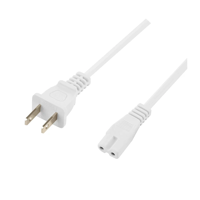 Alt view image 5 of 7 - Extra Long 25-Foot Polarized Power Cord Compatible with Select Vizio, Insignia, JVC TV LED Smart Screens and Vizio Sound Systems and Many Other Electronics - 2-Prong AC Wall Plug (White, 25-Foot)