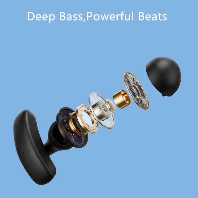 Alt view image 3 of 6 - Open Ear Earbuds, Wireless Bluetooth with Clip-on Cuff Design, IPX4, 20+ Hours Battery (Black)