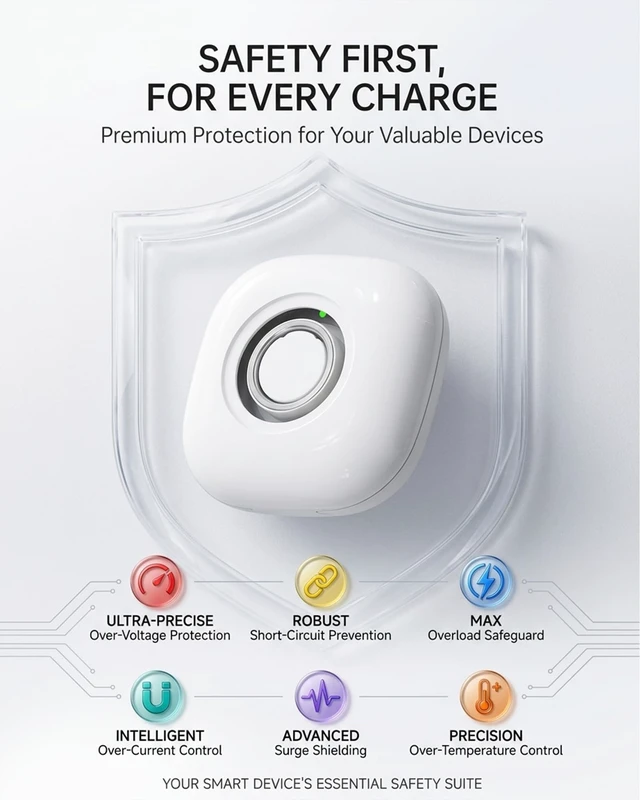 Alt view image 7 of 7 - Portable Charging Case for Oura Ring 4/5 Docks, 50-Day Runtime, White Pocket-Sized Travel Holder Case (Sizes 615), 1-Hour USB-C Recharge, Clear LED Window, Magnetic Snap-Lock Dock Excluded