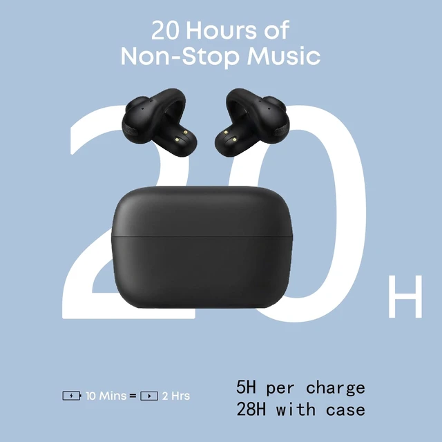Alt view image 6 of 6 - Open Ear Earbuds, Wireless Bluetooth with Clip-on Cuff Design, IPX4, 20+ Hours Battery (Black)