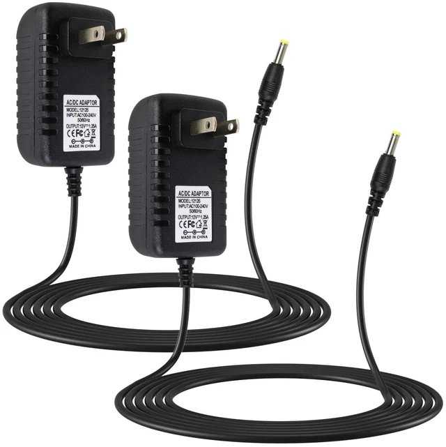 Main image of 2 Pcs Power Cord for Alexa Dot 3rd / 4th / 5th Gen 2022, Echo Show Black Charger Cable - 1.5M Long Power Adapter