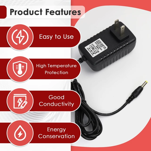 Alt view image 4 of 7 - 2 Pcs Power Cord for Alexa Dot 3rd / 4th / 5th Gen 2022, Echo Show Black Charger Cable - 1.5M Long Power Adapter