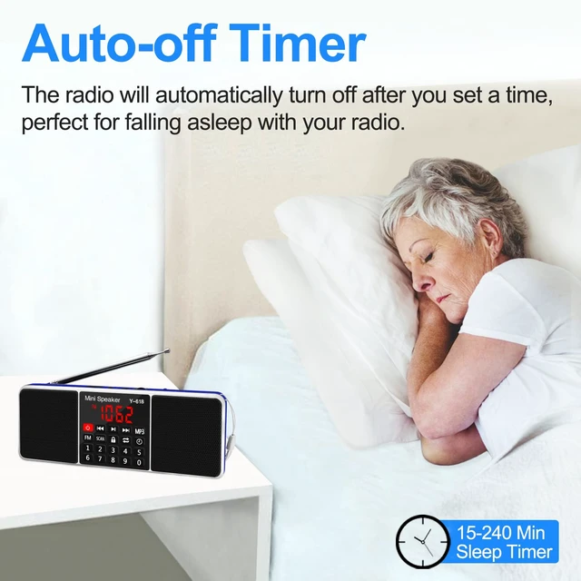 Alt view image 6 of 7 - Multifunction Digital FM Radio Media Speaker MP3 Music Player, Blue Support TF Card USB Drive, LED Screen Display, Setting Timing Shutdown Function