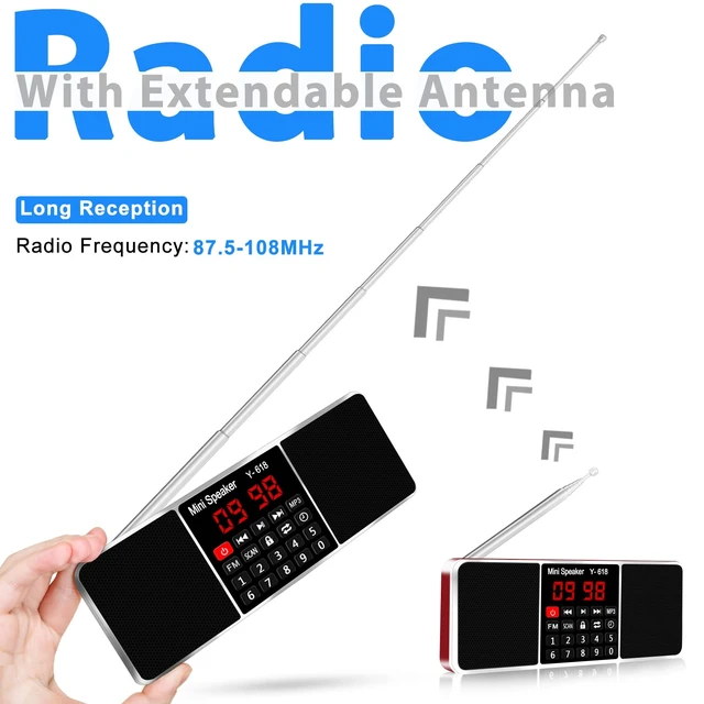 Alt view image 5 of 7 - Multifunction Digital FM Radio Media Speaker MP3 Music Player, Red Support TF Card USB Drive, LED Screen Display, Setting Timing Shutdown Function