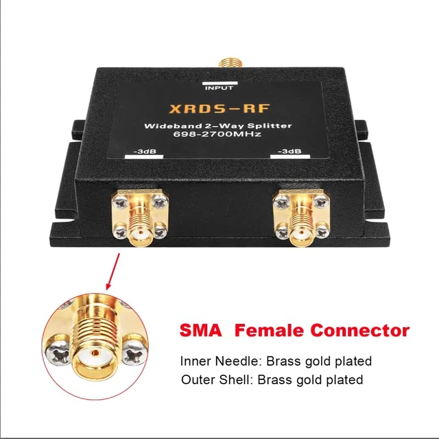 Alt view image 2 of 4 - Wide-Band 2 Way Splitter-3dB SMA Female-50 Ohm Cellular Signal Splitter for 4G/LTE System by -RF