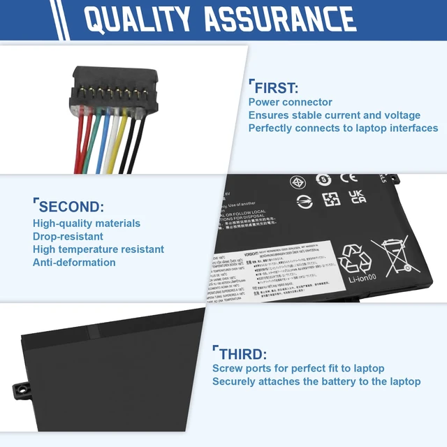 Alt view image 5 of 7 - L17L3P52 01AV463 Battery for Lenovo ThinkPad L480 L490 L580 L590 L14 L15 L17M3P53 SB10K97610 SB10K97611 01AV464 L17M3P54 SB10K97612 01AV465 L17C3P52 SB10K97613 01AV466
