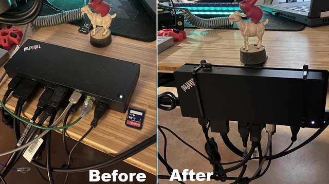 Alt view image 2 of 7 - Docking Station Side-Mount Bracket Holder-Compatible with Dell/Thunderbolt Dock/Thinkpad USB C Docking Station