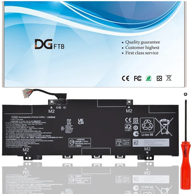 Main image of PC03XL Laptop Battery Replacement for HP Pavilion x360 14 Convertible PC 14-DW 14-DY 14-DH 14-BA 14-CD 14-EK 15-ER HSTNN-OB1W M24421-271 M24421-AC1 M24648-005 (11.55V 43.3Wh/3560mAh)