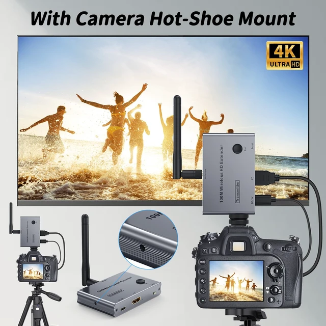 Alt view image 5 of 7 - Wireless HDMI Transmitter and Receiver 4K@30Hz HDMI Wireless Extender Kit 328Ft/100M 4K Video & Audio Sender and Receiver for Casting Video & Audio to Large Screen TV/Projector from Laptop/PC/Camera