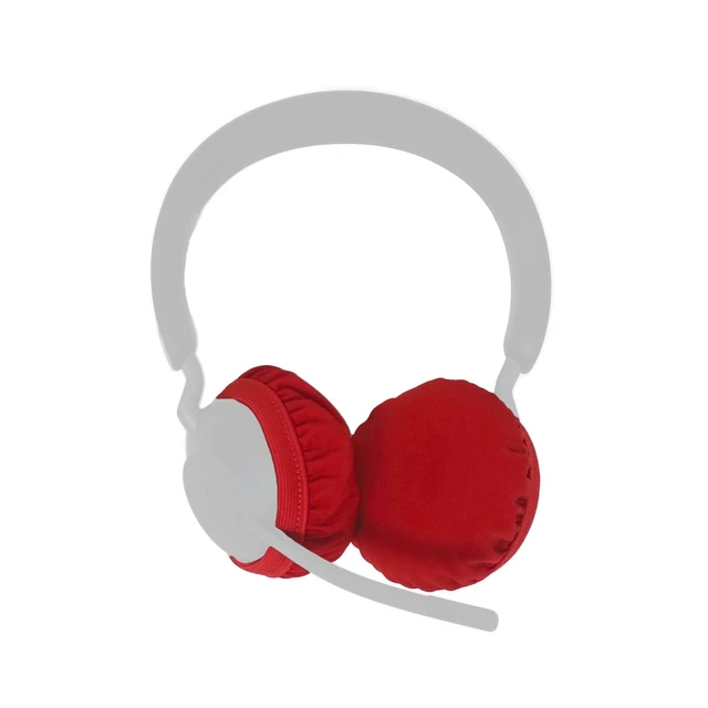 Alt view image 2 of 5 - RF Blocking Headset Covers Shielding for On-Ear Wireless Headsets, Headphones Reduces RF Exposure Between 90-98% Fits Most On-Ear Headsets (Red, Medium)