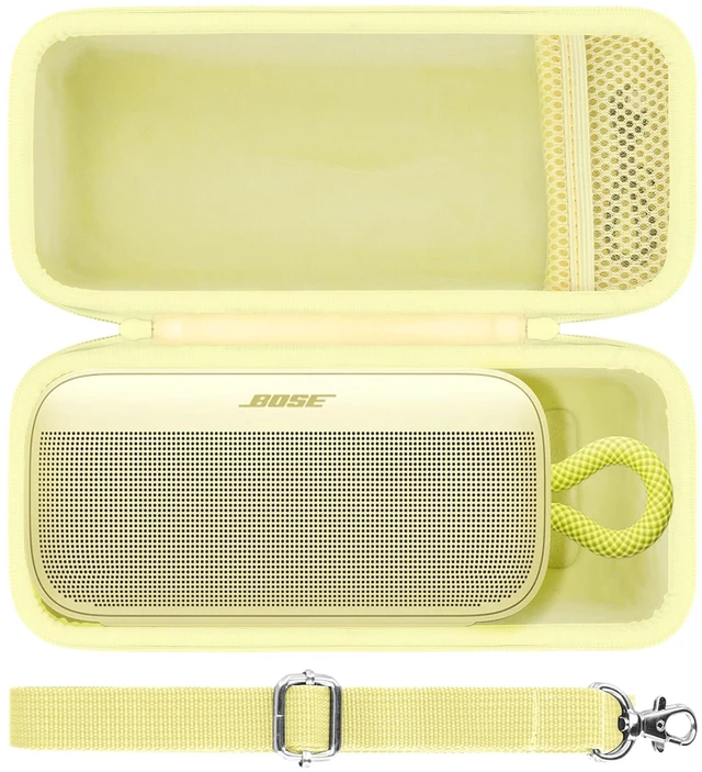 Main image of for Bose SoundLink Plus Portable Speaker Hard Protective Case,Citrus Yellow Detachable Shoulder Strap, Reinforced Hand Strap, Easy Carrying, Dual Mesh Pockets, Cable Organization