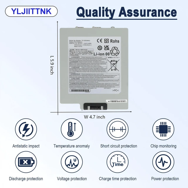 Alt view image 5 of 7 - 10.8V 45Wh 4400mAh FZ-VZSU84AU Battery for Panasonic Toughpad FZ-G1 Tablet Compatible with FZ-VZSU84U FZ-VZSU89U FZ-VZSU96U FZ-VZSU97U FZ-G1AABDXER Series FZ-VZSU84A2R FZ-VZSU84A2K FZ-VZSU84A2U