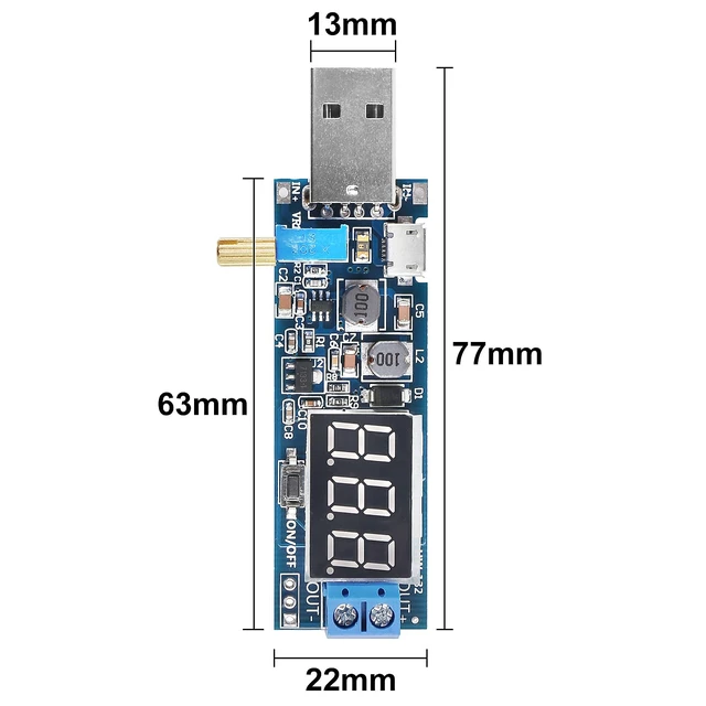 Alt view image 3 of 7 - 6pcs USB Buck Boost Converter 3.5V-12V to 1.2V-24V DC-DC Adjustable Step Up Step Down Power Supply Module Voltage Regulator 5V to 3.3V 9V 12V 18V 24V