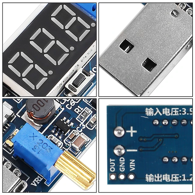 Alt view image 4 of 7 - 6pcs USB Buck Boost Converter 3.5V-12V to 1.2V-24V DC-DC Adjustable Step Up Step Down Power Supply Module Voltage Regulator 5V to 3.3V 9V 12V 18V 24V