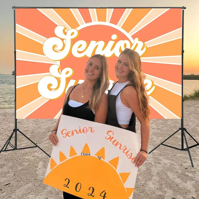 Alt view image 4 of 6 - Senior Sunrise Class of 2027 Senior Night Sunrise Backdrop Senior Night Backdrop for Class of 2027 Graduation Decorations High School College Gift Photography Background 3 x 5 ft