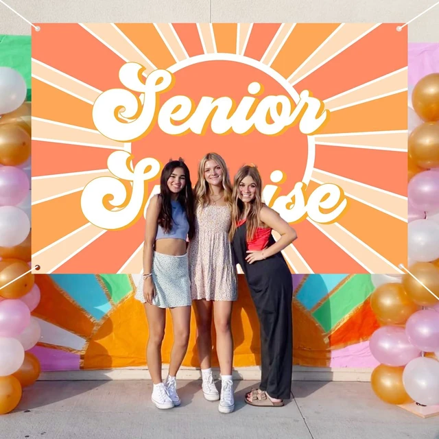 Alt view image 6 of 6 - Senior Sunrise Class of 2027 Senior Night Sunrise Backdrop Senior Night Backdrop for Class of 2027 Graduation Decorations High School College Gift Photography Background 3 x 5 ft