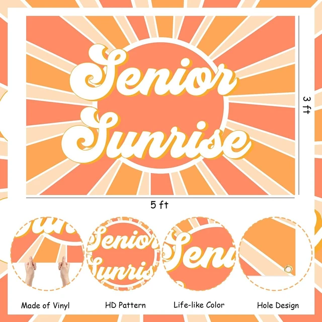 Alt view image 5 of 6 - Senior Sunrise Class of 2027 Senior Night Sunrise Backdrop Senior Night Backdrop for Class of 2027 Graduation Decorations High School College Gift Photography Background 3 x 5 ft