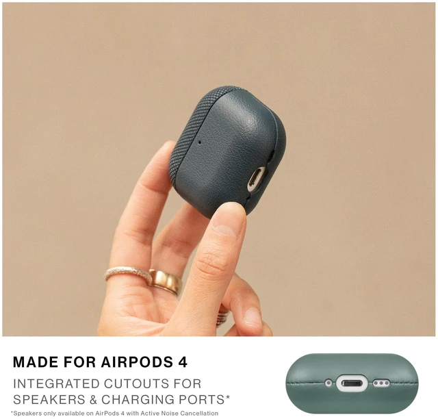 Alt view image 2 of 7 - (Re) Classic Case for AirPods 4 Premium Resistant & Recycled Materials Durable Protection Supports Wireless Chargers Compatible with AirPods 4 (Slate Green)