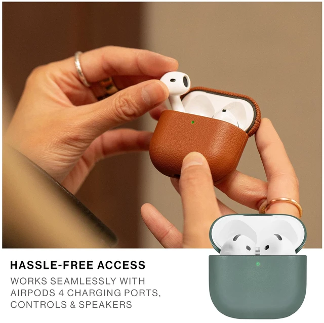 Alt view image 4 of 7 - (Re) Classic Case for AirPods 4 Premium Resistant & Recycled Materials Durable Protection Supports Wireless Chargers Compatible with AirPods 4 (Slate Green)