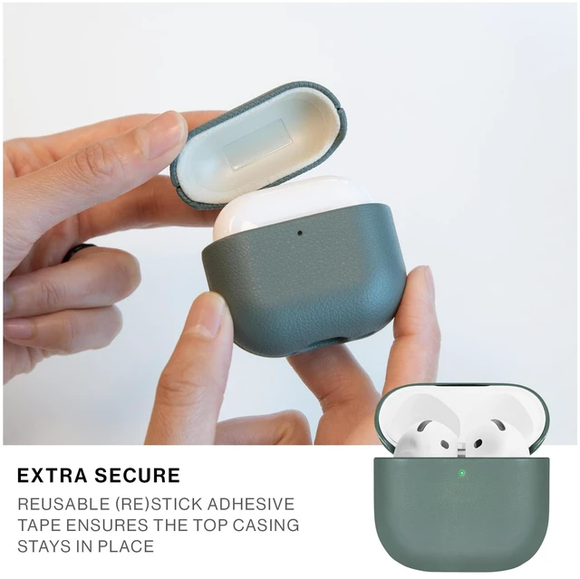 Alt view image 6 of 7 - (Re) Classic Case for AirPods 4 Premium Resistant & Recycled Materials Durable Protection Supports Wireless Chargers Compatible with AirPods 4 (Slate Green)