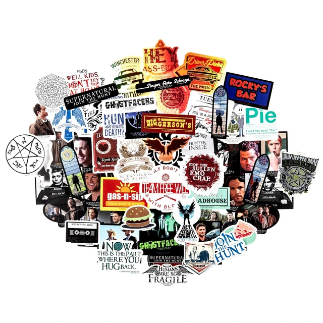 Alt view image 2 of 7 - ConQuest Supernatural Decal Bundle 120 Unique Supernatural Stickers, 5 Clear Stickers, Waterproof, UV & Scratch Resistant Sticker Decals, Officially Licensed